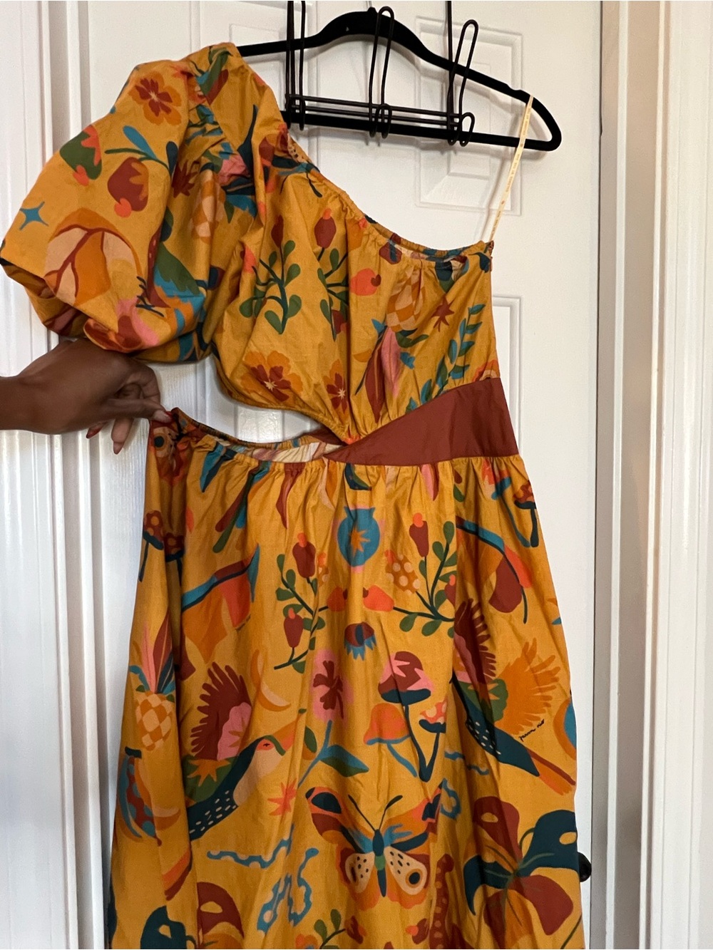 FARM Rio Mustard One-Shoulder Floral Maxi Dress - Picture 4 of 4